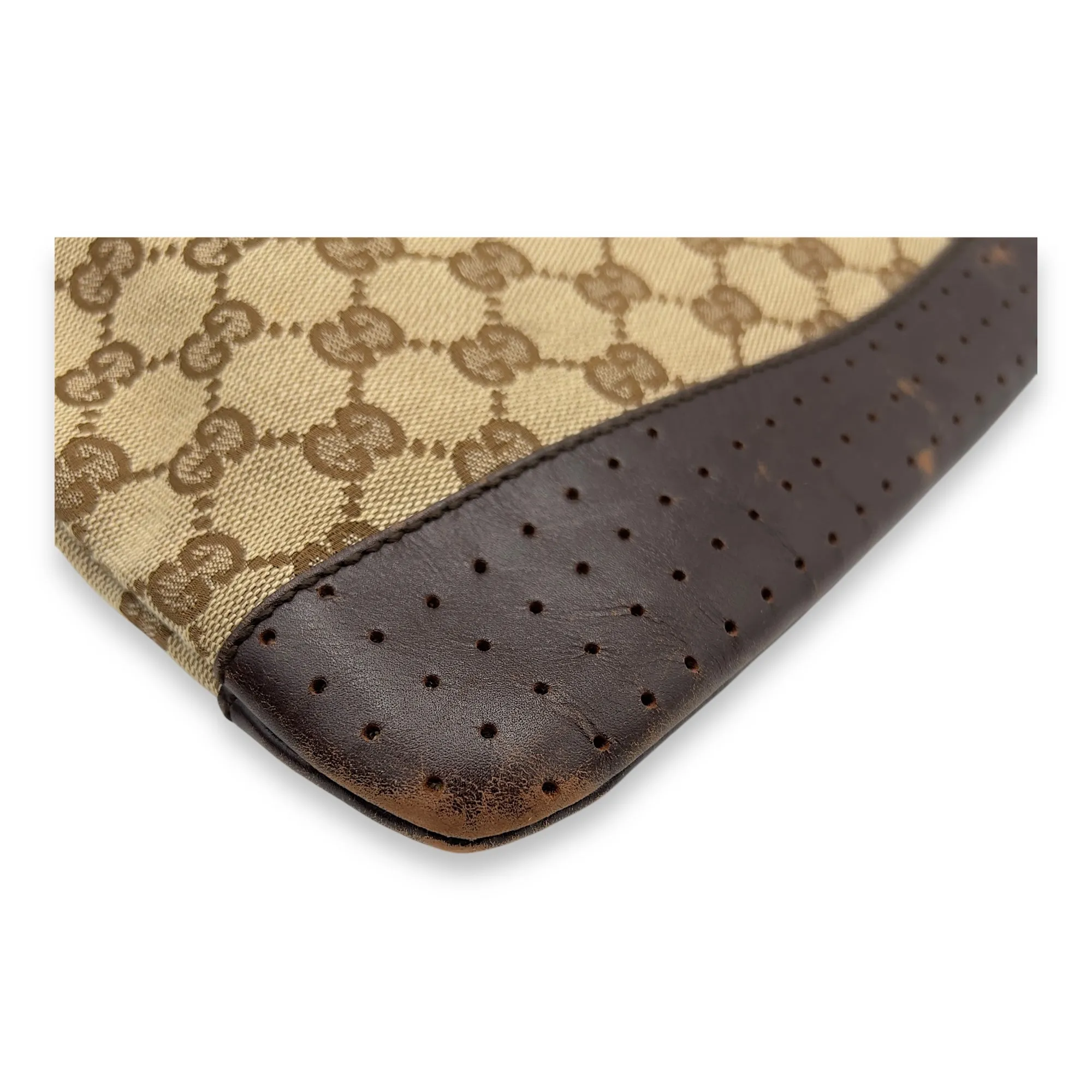 GG Crossbody Bag Brown in Canvas, Gold hardware