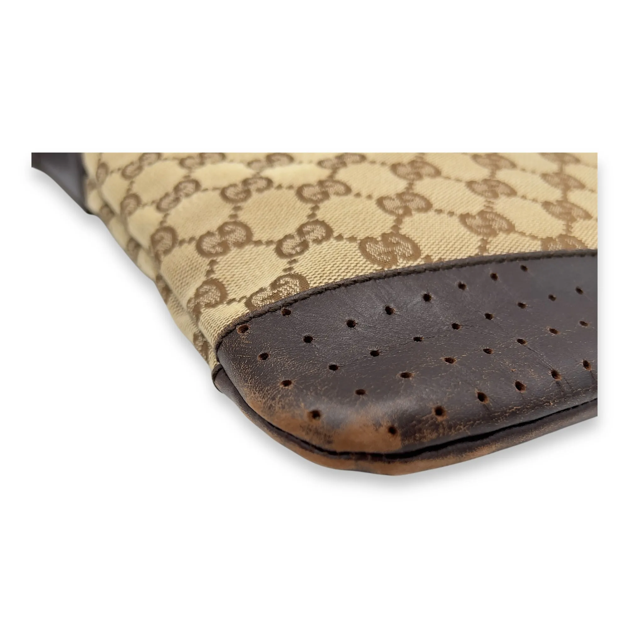 GG Crossbody Bag Brown in Canvas, Gold hardware