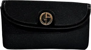 GIORGIO ARMANI Cosmetic BLACK GOLD FLAP Clutch Pouch Makeup Bag Fragrance Bag (9.5L X 5H X 2W)