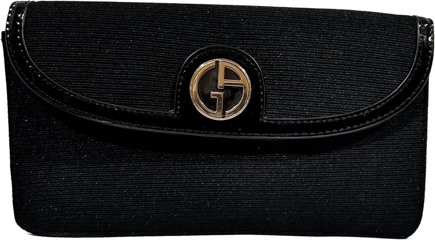 GIORGIO ARMANI Cosmetic BLACK GOLD FLAP Clutch Pouch Makeup Bag Fragrance Bag (9.5L X 5H X 2W)