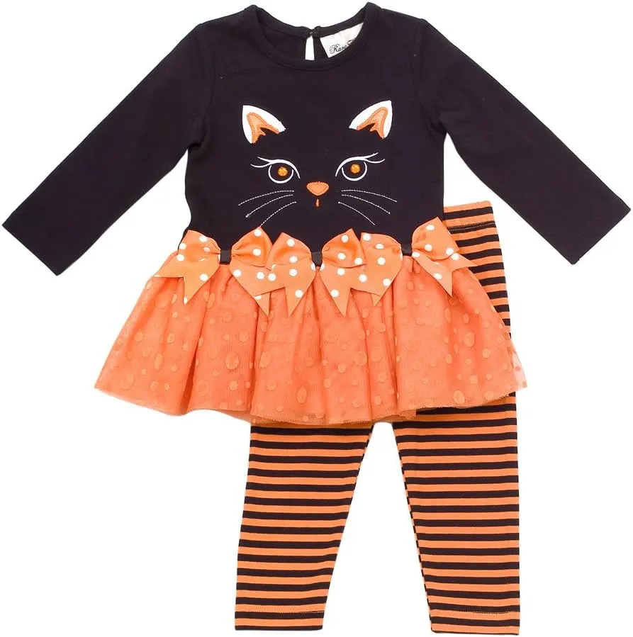 Girls' Cat Applique Tutu Legging Set