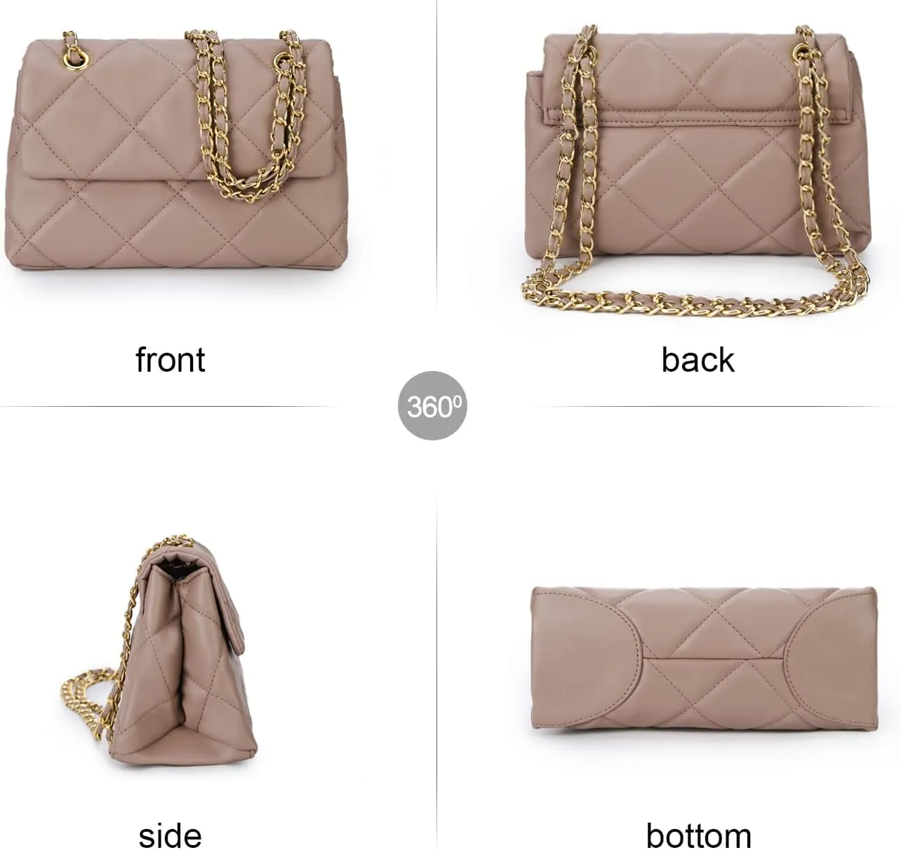 Gladdon Quilted Crossbody Purses for Women Small Ladies Shoulder Bags with Chain Trendy Clutch Purse Cute Designer Bag