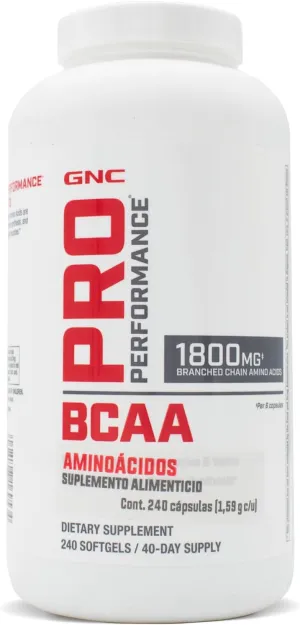 GNC Pro Performance BCAA 1800mg, 240 Capsules, Helps Reduce Muscle Protein Breakdown