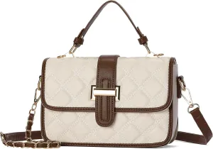 GOIACII Quilted Shoulder Bag Women Leather Designer Purses Small Satchel Crossbody Handbags