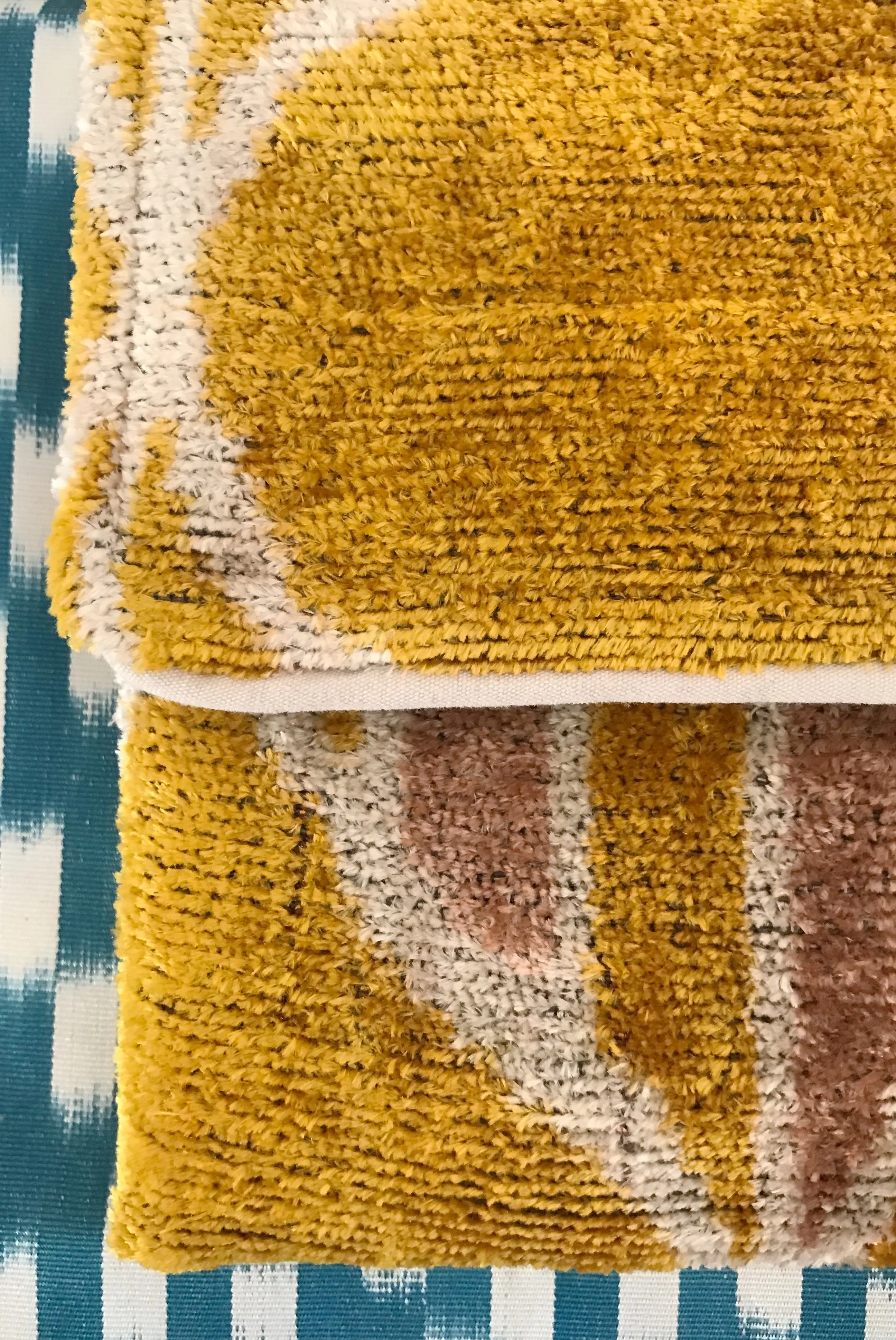 Golden Velvet Ikat Clutch Bag