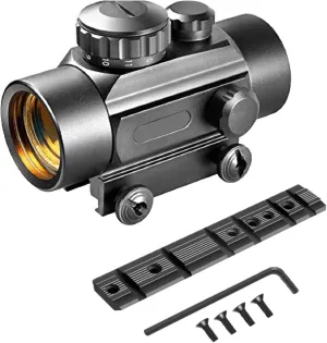 GOTICAL Ruger 10/22 and 3/8" Tactical 4x32 Compact Scope Rangefinder - Reticle Hunting Riflescopes Hair Reticle and Ruger 10/22 Weaver and 3/8" Predrilled (Combo of 2) (Rail & Red/Green Dot Sight)