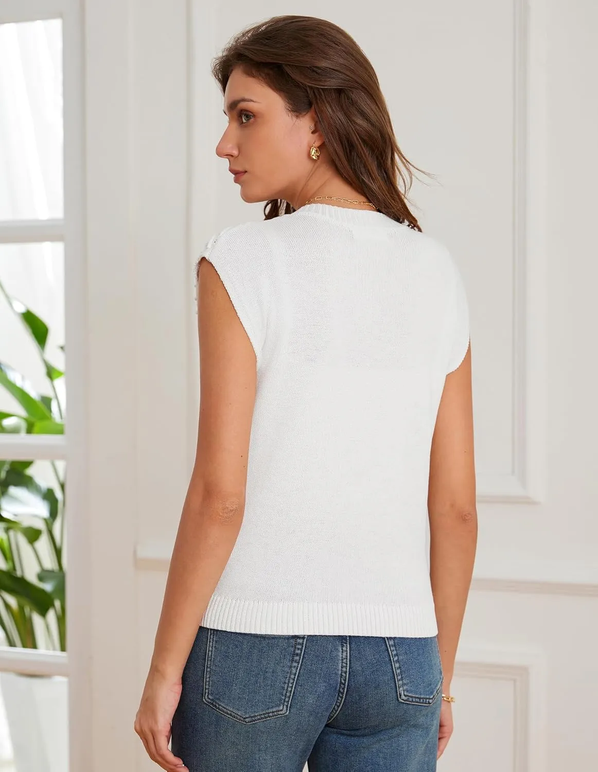 GRACE KARIN 2025 Casual Summer Crochet Open Front Cardigan for Women Button Down Sweater Vest Tops Beach Swim Cover Up
