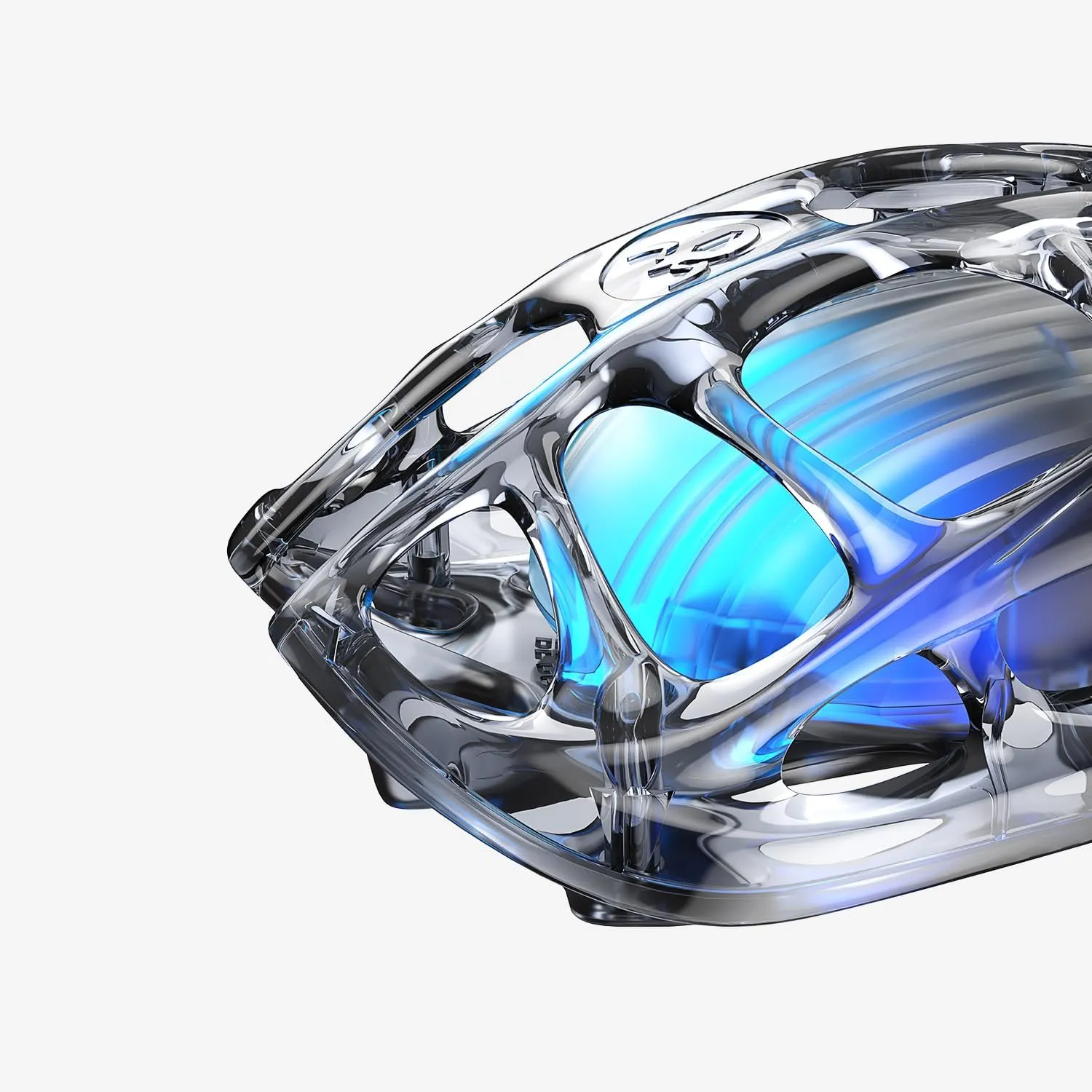 GravaStar Mercury M2 Wireless Gaming Mouse with 26,000 DPI, PAW3395DM Sensor -79g Lightweight Hollowed-Out Design -5 Programmable Buttons -5 Dynamic Lightsync RGB - Transparent Black