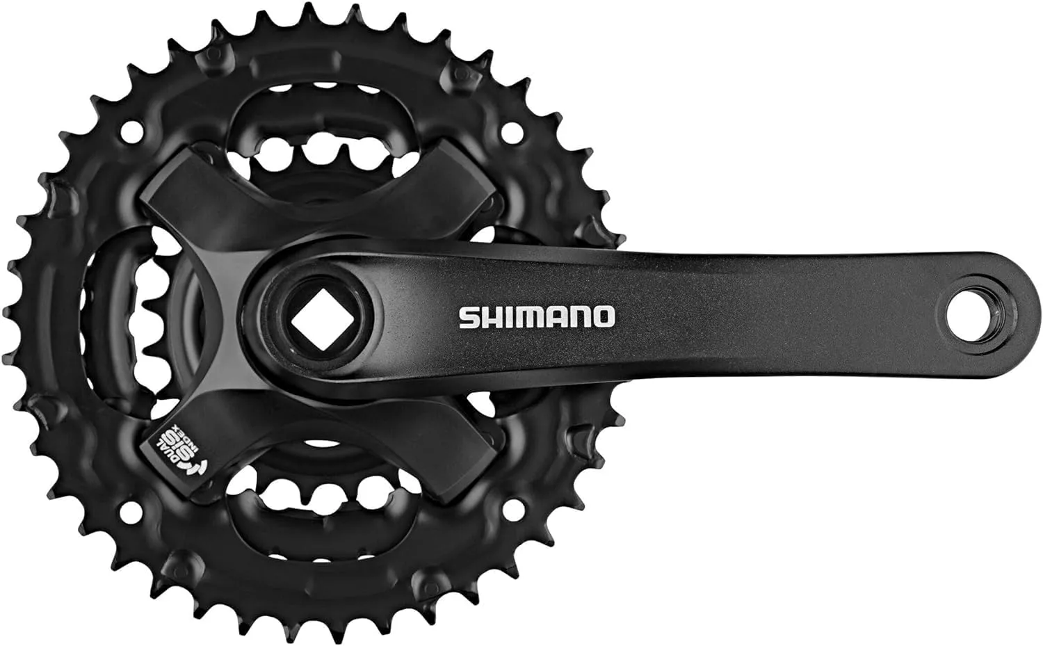Gravity Tourney TY501 Triple Square Crank Set Black No Chain Guard 175mm 42/34 / 24t Mountain Hybrid Bike