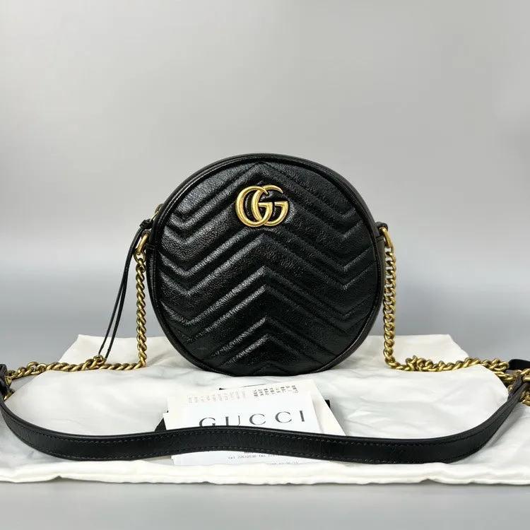 Gucci Marmont Black Round Bag