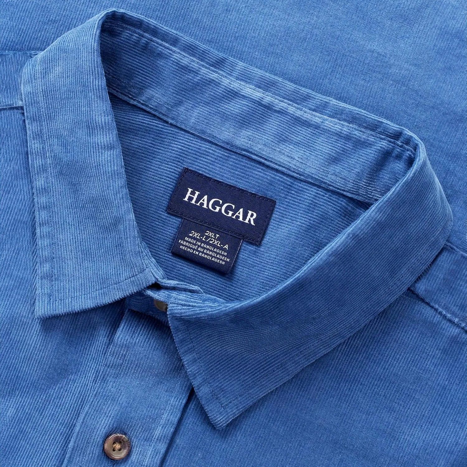 Haggar Men's Long Sleeve Casual Corduroy Button Down Shirt