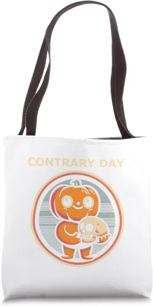 Halloween Opposite Day Contrary Day Pumpkin Tote Bag
