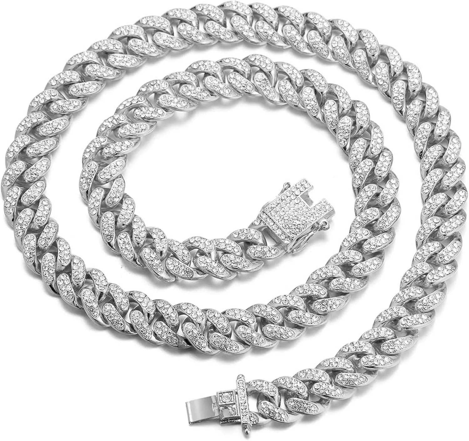Halukakah Diamond Watch for Men - The Elite - 18K Real Gold/Platinum White Gold Plated & Handset Diamonds Iced Out,40MM Width Octagonal Dial,Wristband 8.7”,Cuban Link Chain 8" 18",Comes with Giftbox