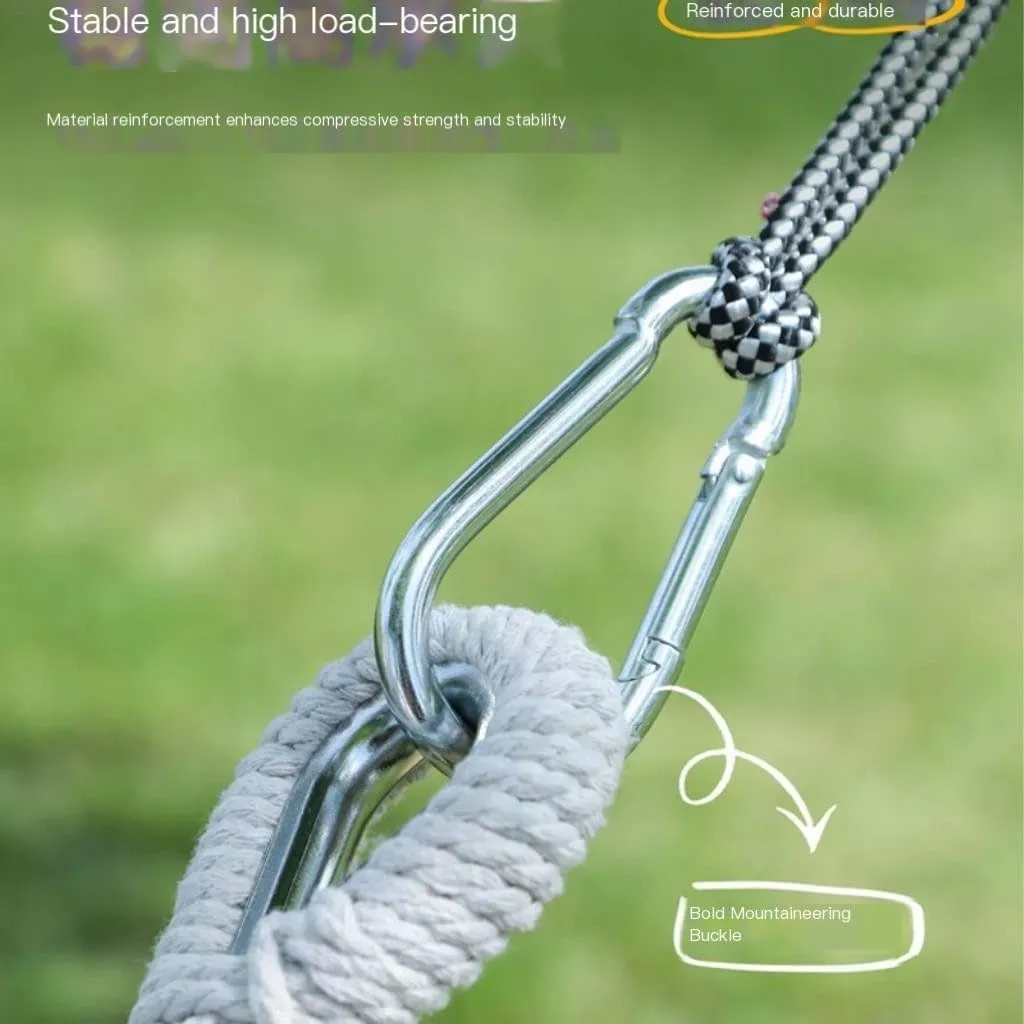 Hammocks Thickened Canvas Hammock Outdoor Anti-Rollover Single Double Swing Hand-Woven Canvas Hammock with Curved Stick Camping Hammocks(Gray,Aa)