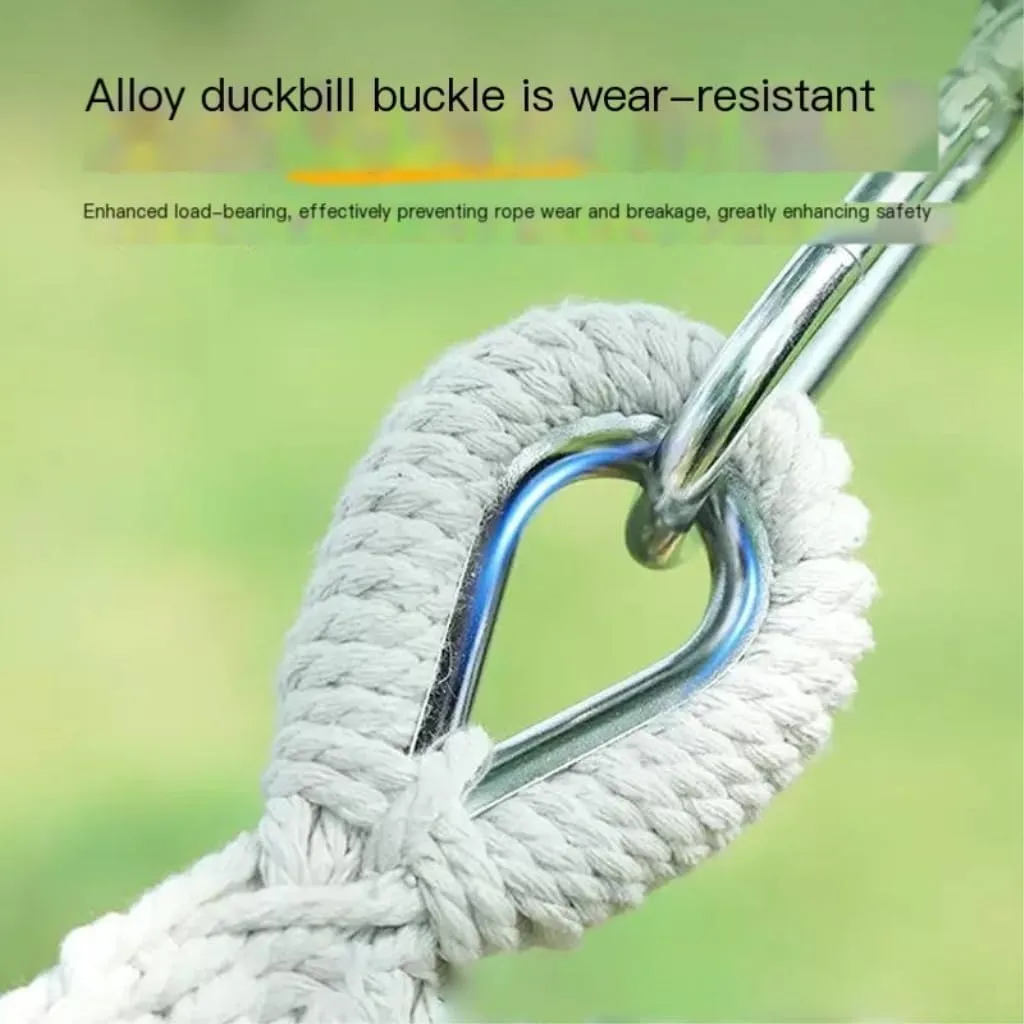 Hammocks Thickened Canvas Hammock Outdoor Anti-Rollover Single Double Swing Hand-Woven Canvas Hammock with Curved Stick Camping Hammocks(Gray,Aa)