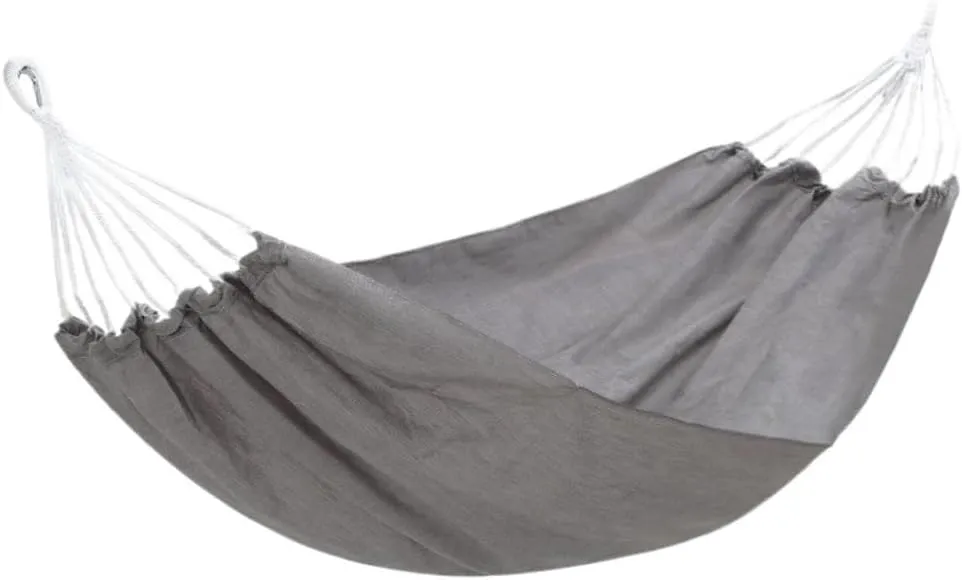 Hammocks Thickened Canvas Hammock Outdoor Anti-Rollover Single Double Swing Hand-Woven Canvas Hammock with Curved Stick Camping Hammocks(Gray,Aa)