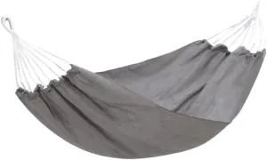 Hammocks Thickened Canvas Hammock Outdoor Anti-Rollover Single Double Swing Hand-Woven Canvas Hammock with Curved Stick Camping Hammocks(Gray,Aa)