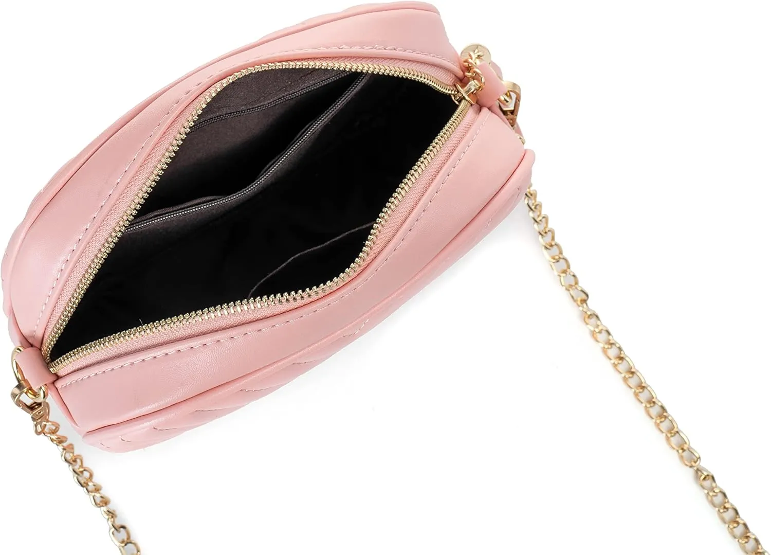 Hanbella Cross body Clutch Purses for Women & Teens - Cute Small Quilted Leather Shoulder Bag with Gold Chain for Girls