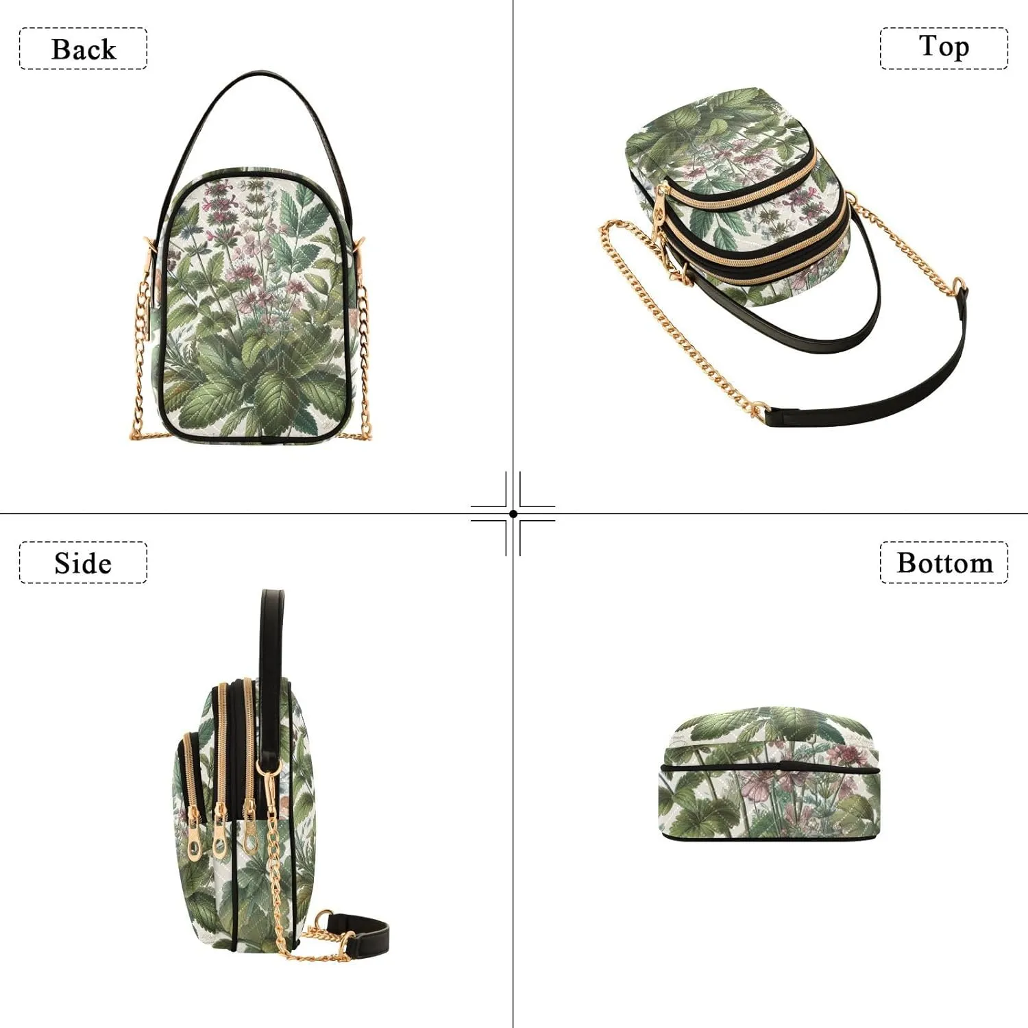 Hand Drawn Pizza Women's Crossbody Sling Handbags, Zipper Shoulder Bag, Fall Crossbody Purse
