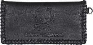 Harley-Davidson Men's Ride Free Trucker Leather Wallet w/RFID Protection - Black