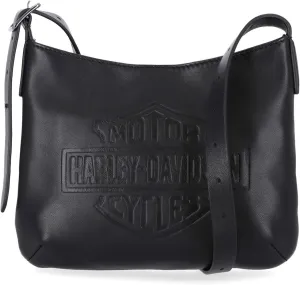Harley-Davidson Women's Bar & Shield Logo Leather Crossbody Purse, Black