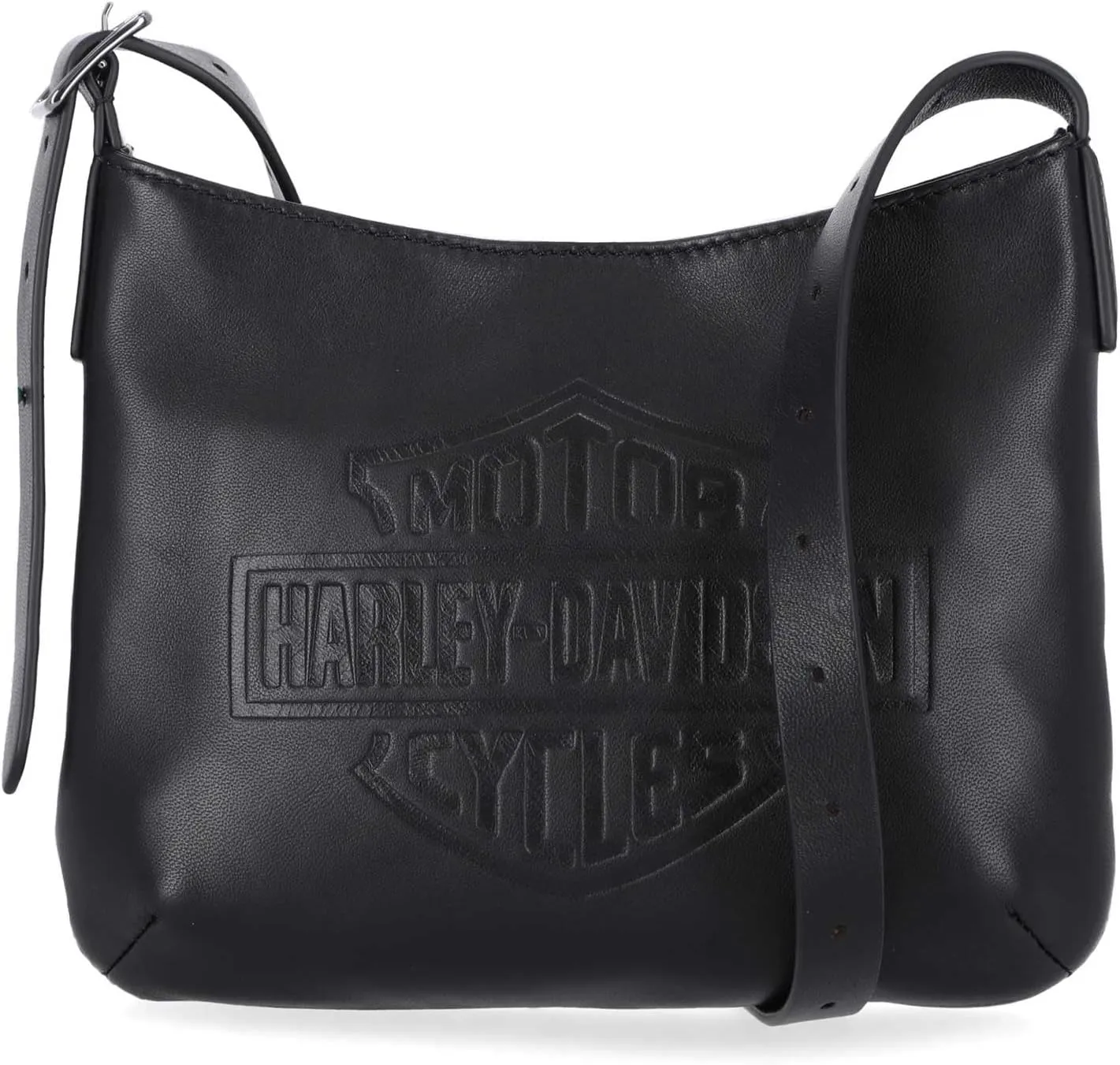 Harley-Davidson Women's Bar & Shield Logo Leather Crossbody Purse, Black