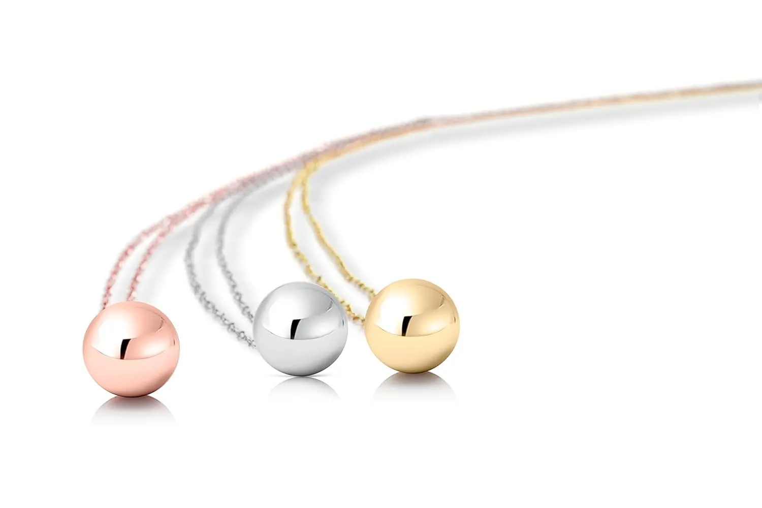 Harmony Ball (Chloe) Gentle Chime Bell Necklace, Minimalist Harmony Ball Made from Brass, 43 inches Stainless Steel Chain - llamadores de Angeles - Mexican Bola Necklace Maternity Jewelry (Gold)