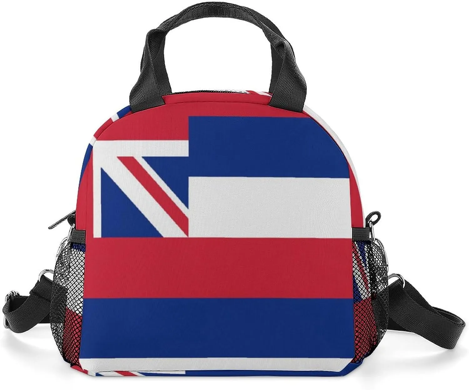 Hawaii Flag Portable Lunch Box Crossbody Bag Tote Insulated with Adjustable Strap Work Beach Picnic