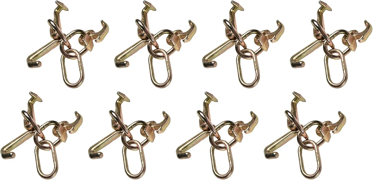 Hi-Gear RTJ Cluster Hook Tow Truck Car Hauler Trailer Auto Body Frame Hook WLL 4,700lb, Package of 8