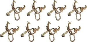 Hi-Gear RTJ Cluster Hook Tow Truck Car Hauler Trailer Auto Body Frame Hook WLL 4,700lb, Package of 8