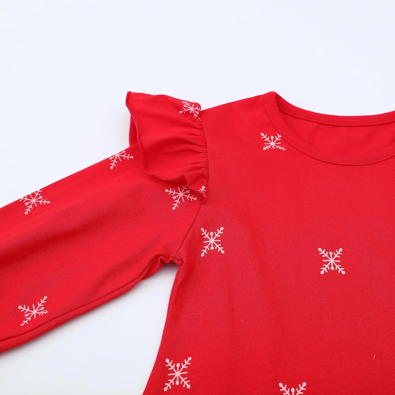 HILEELANG Girl Long Sleeve Dress Cotton Casual Applique Christams Tunic Shirt Clothes
