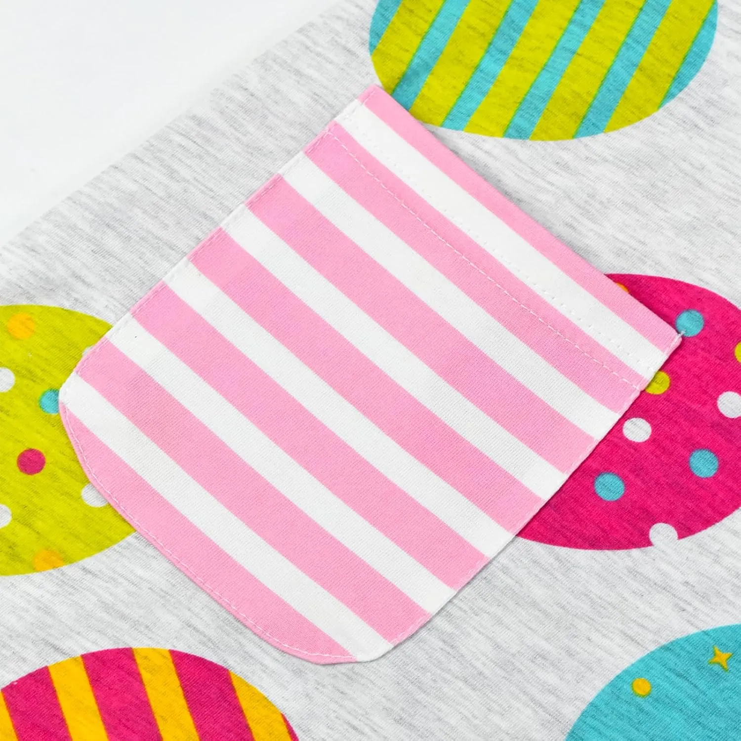 HILEELANG Little Girl Short Sleeve Dress Easter Cotton Casual Applique Tunic Shirt Dresses