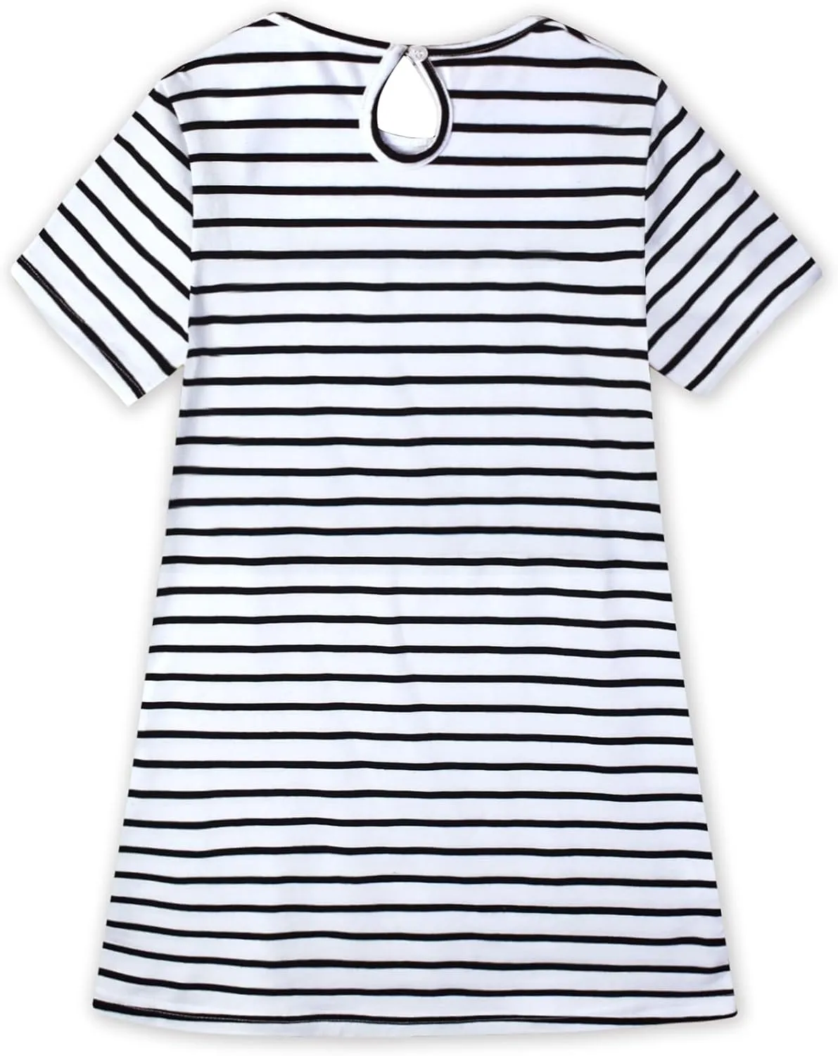 HILEELANG Little Girl Short Sleeve Dress Easter Cotton Casual Applique Tunic Shirt Dresses