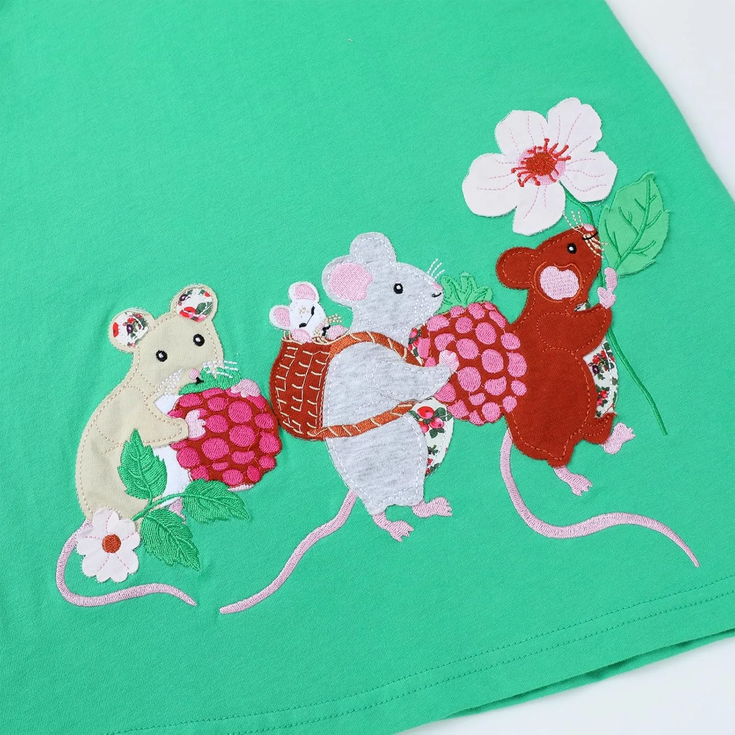 HILEELANG Toddler Girl Short Sleeve Easter Dress Cotton Casual Jersey Shirt Playwear Applique Dress