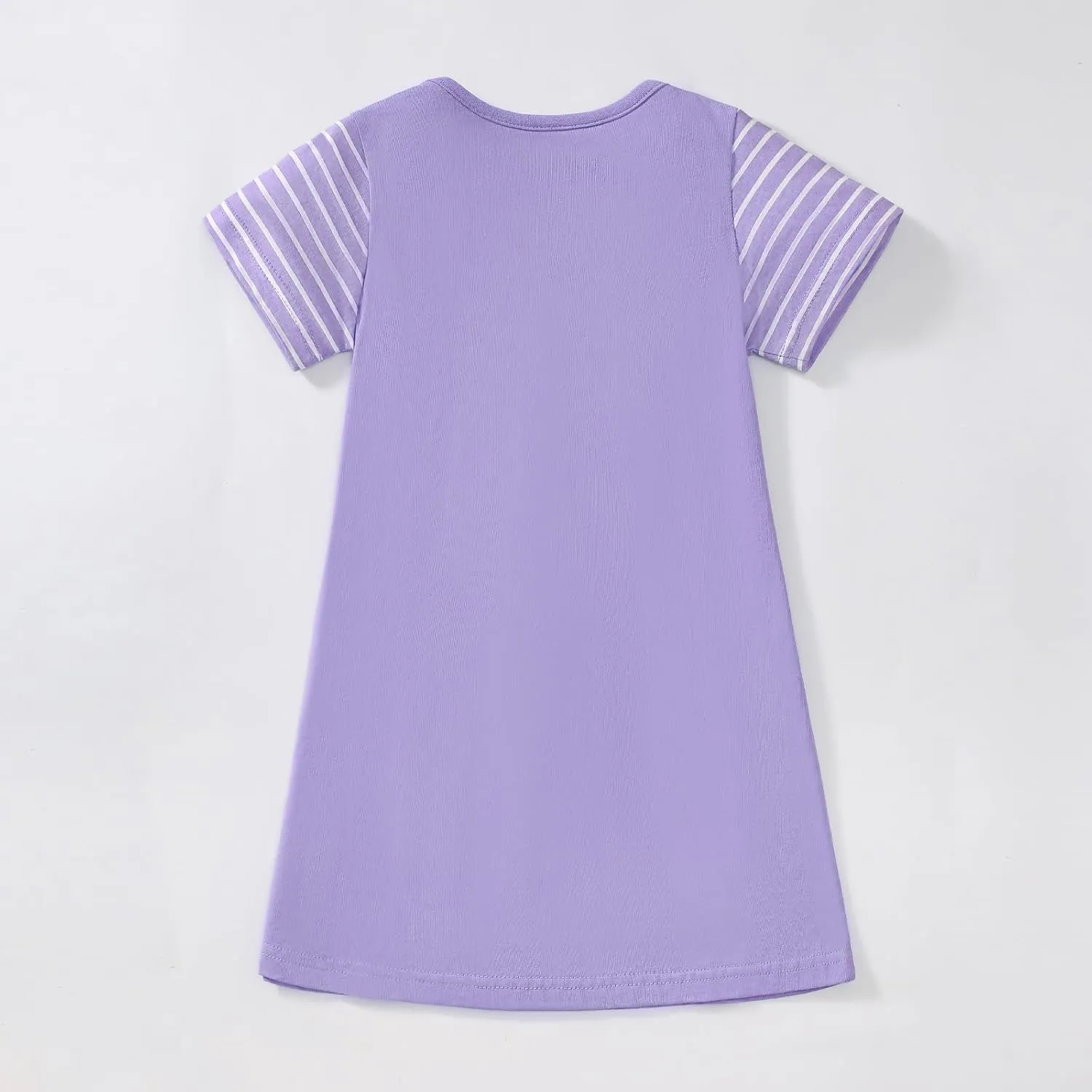 HILEELANG Toddler Girl Short Sleeve Easter Dress Cotton Casual Jersey Shirt Playwear Applique Dress