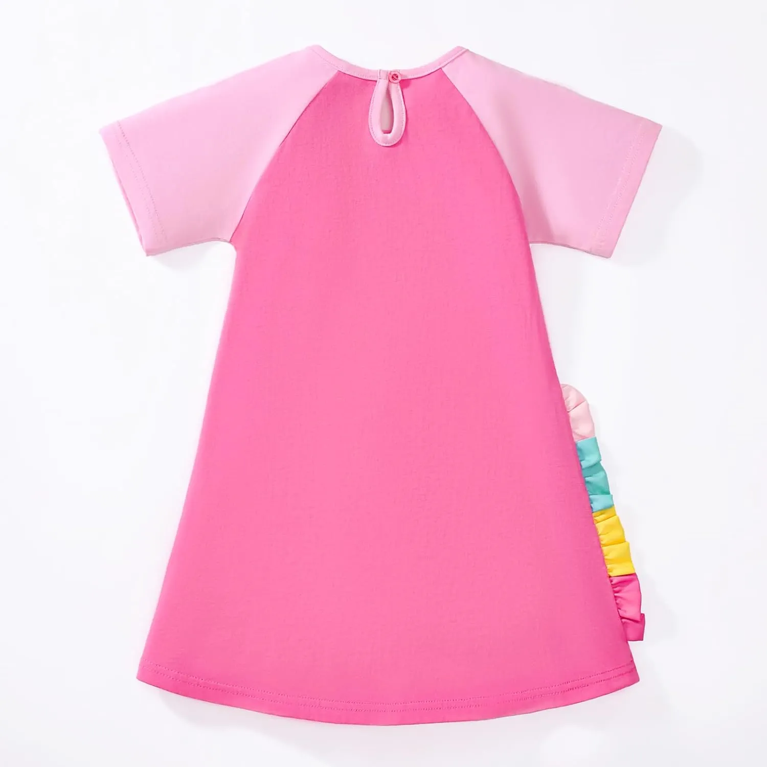 HILEELANG Toddler Girl Short Sleeve Easter Dress Cotton Casual Jersey Shirt Playwear Applique Dress