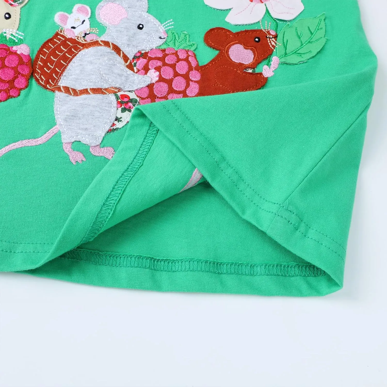 HILEELANG Toddler Girl Short Sleeve Easter Dress Cotton Casual Jersey Shirt Playwear Applique Dress