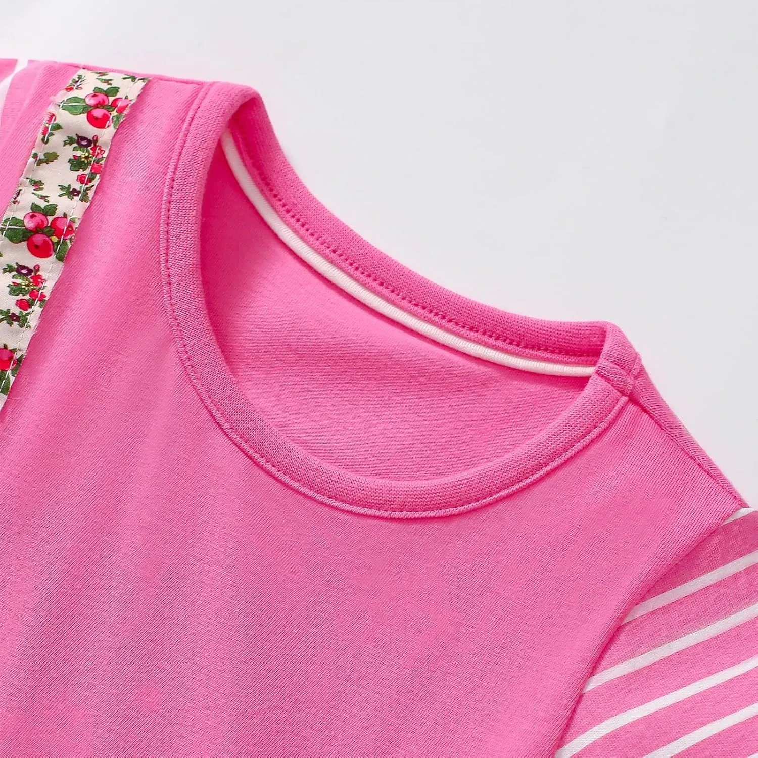 HILEELANG Toddler Girl Short Sleeve Easter Dress Cotton Casual Jersey Shirt Playwear Applique Dress