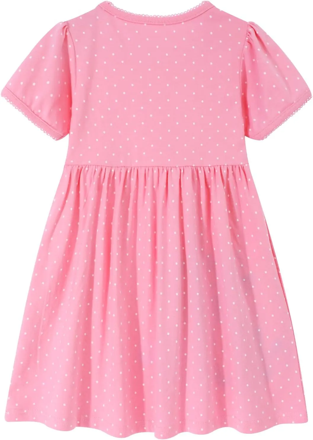 HILEELANG Toddler Girl Short Sleeve Easter Dress Cotton Casual Jersey Shirt Playwear Applique Dress