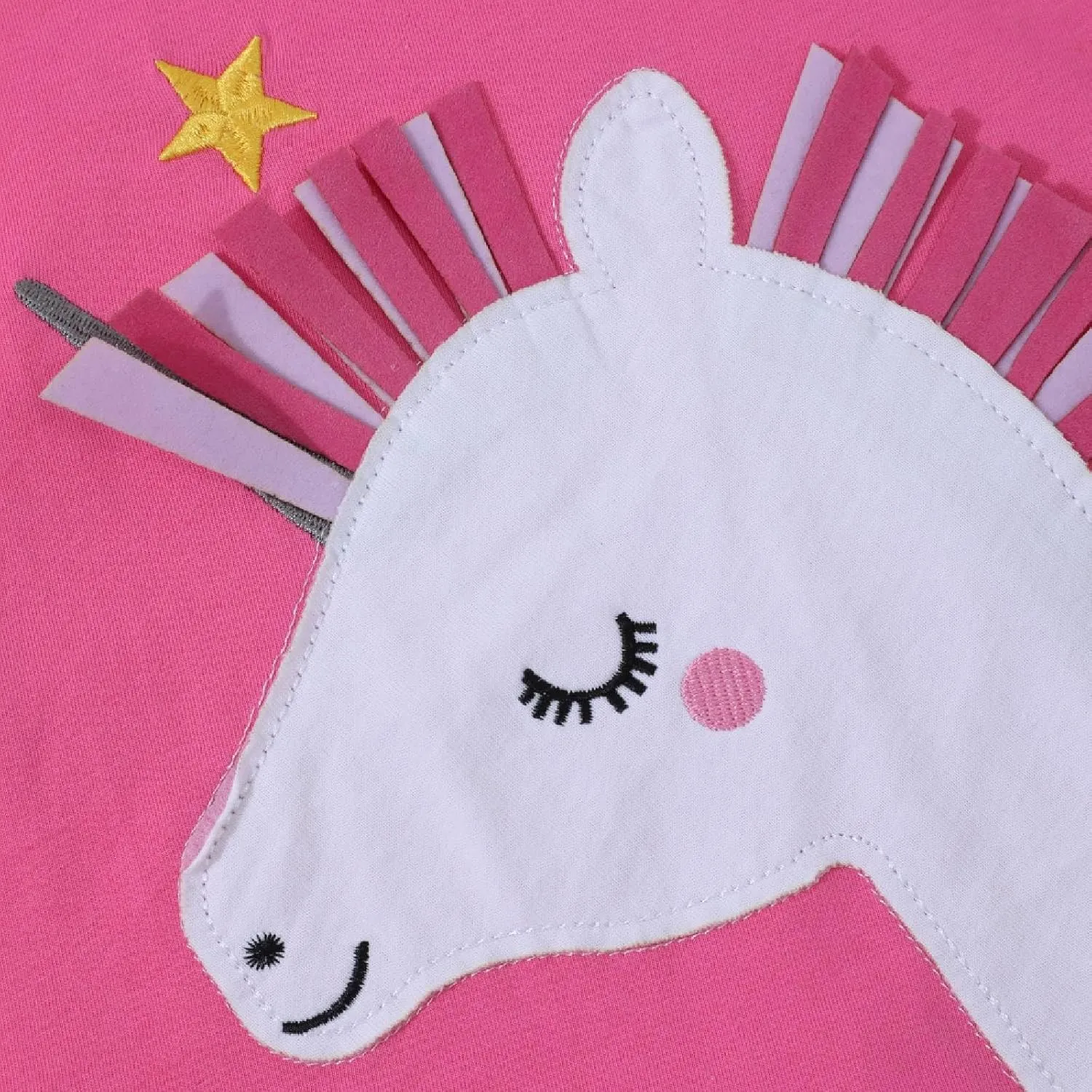 HILEELANG Toddler Girl Short Sleeve Easter Dress Cotton Casual Jersey Shirt Playwear Applique Dress