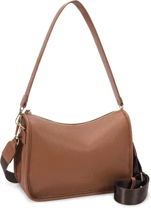 HKCLUF Crossbody Bags Purses for Women Trendy,Vegan Leather Medium Crossbody Purse,Shoulder Bag with 2PCS Adjustable Strap