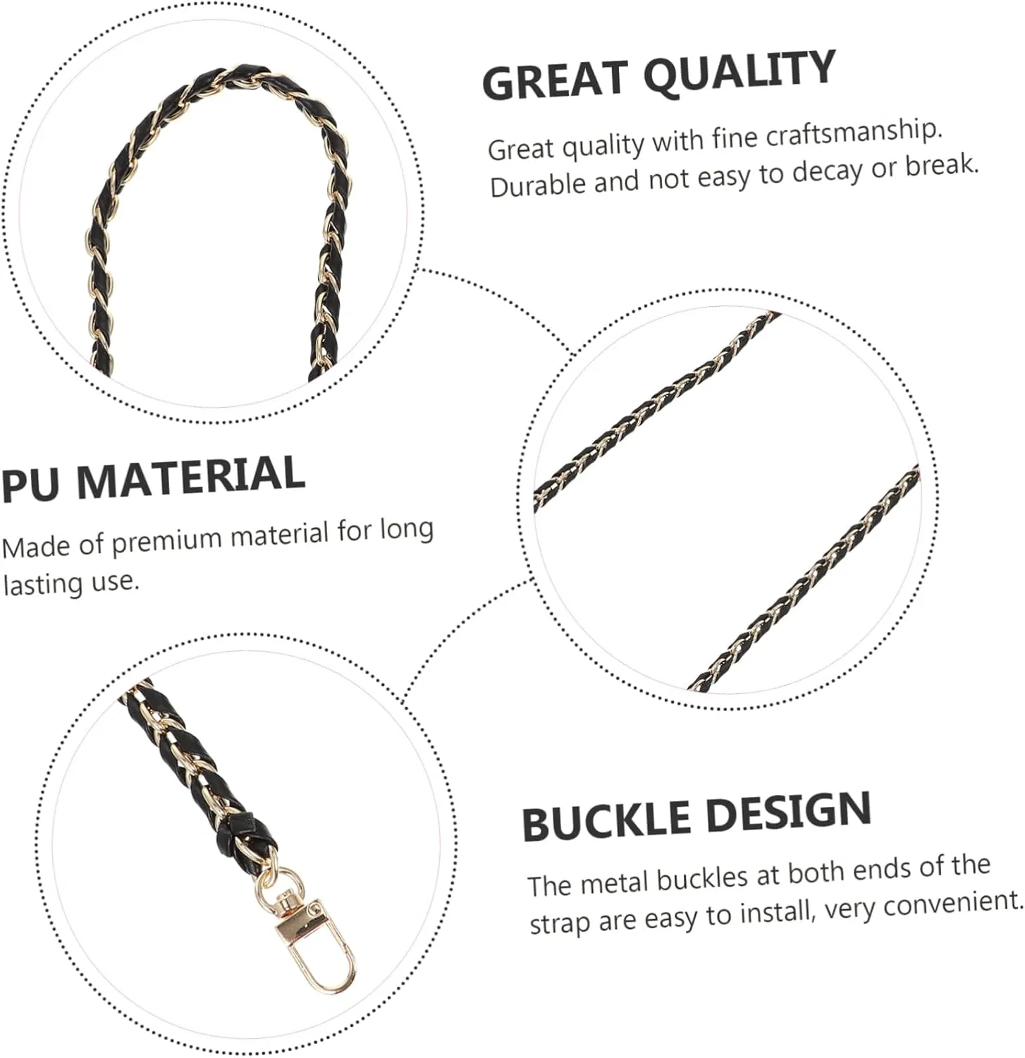Holibanna 1pc Metal Shoulder Chain for Bag Stylish Replacement Women Bag Strap Shoulder Strap Accessory for Fashion Enhancements