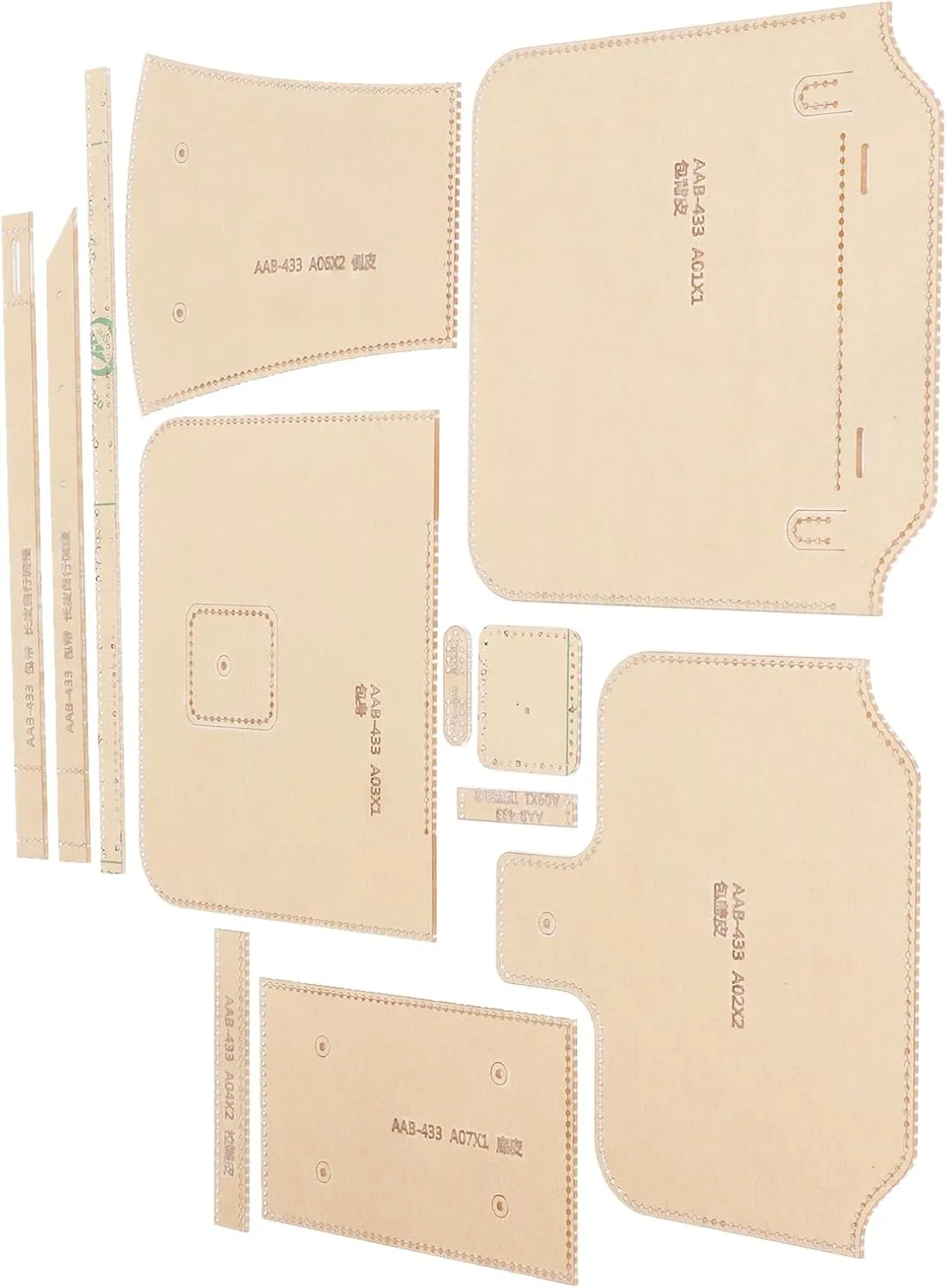 Home Crafts 12Pcs Fit for Clear Acrylic Shoulder Bag Pattern Template Handbag Pattern Stencil Template for Leather Hand Craft D IY Tool Handmade