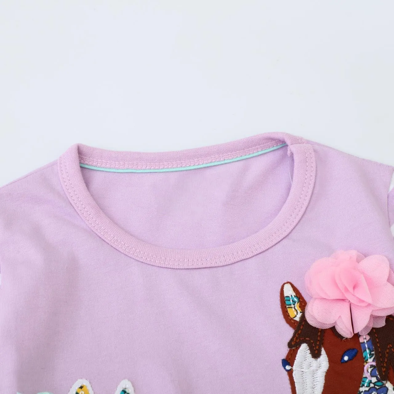 Hongshilian Girls Cartoon Dress Applique Party Dresses Casual Jersey Cotton Long-Sleeved