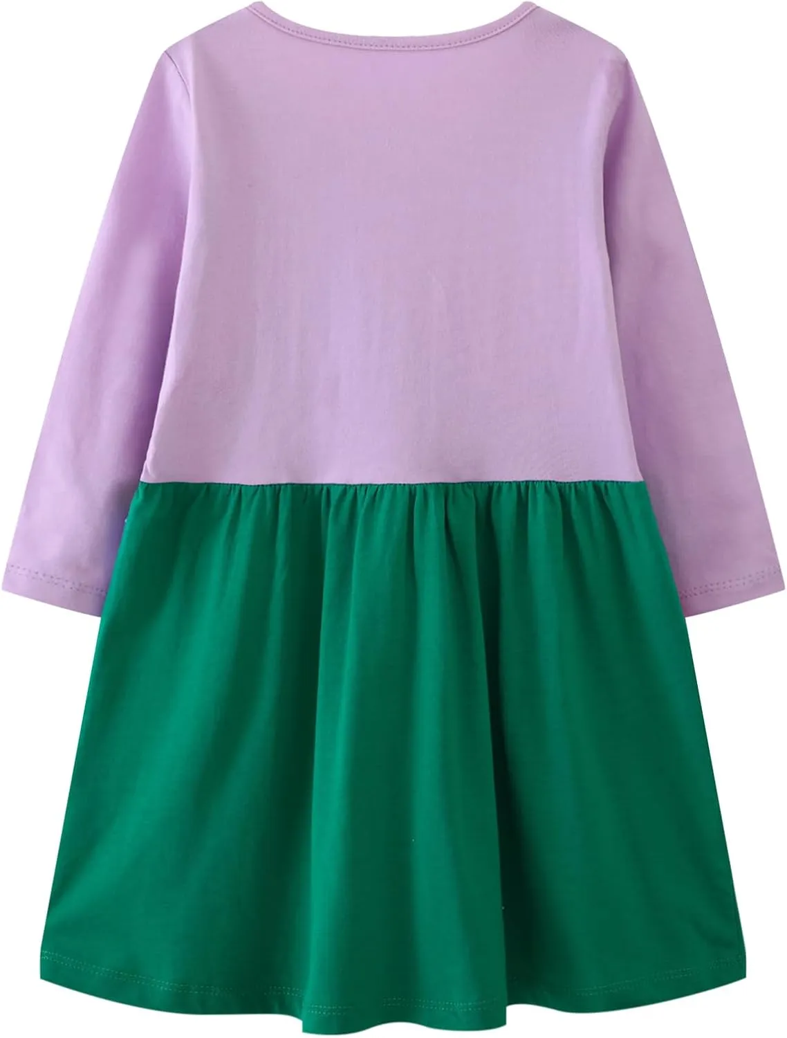 Hongshilian Girls Cartoon Dress Applique Party Dresses Casual Jersey Cotton Long-Sleeved