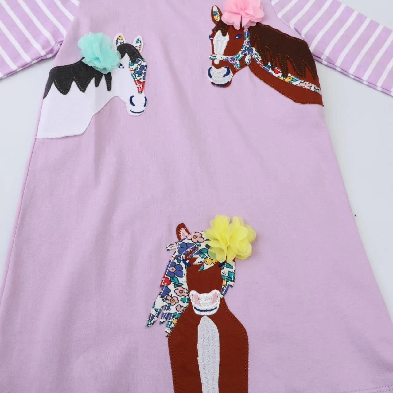 Hongshilian Girls Cartoon Dress Applique Party Dresses Casual Jersey Cotton Long-Sleeved