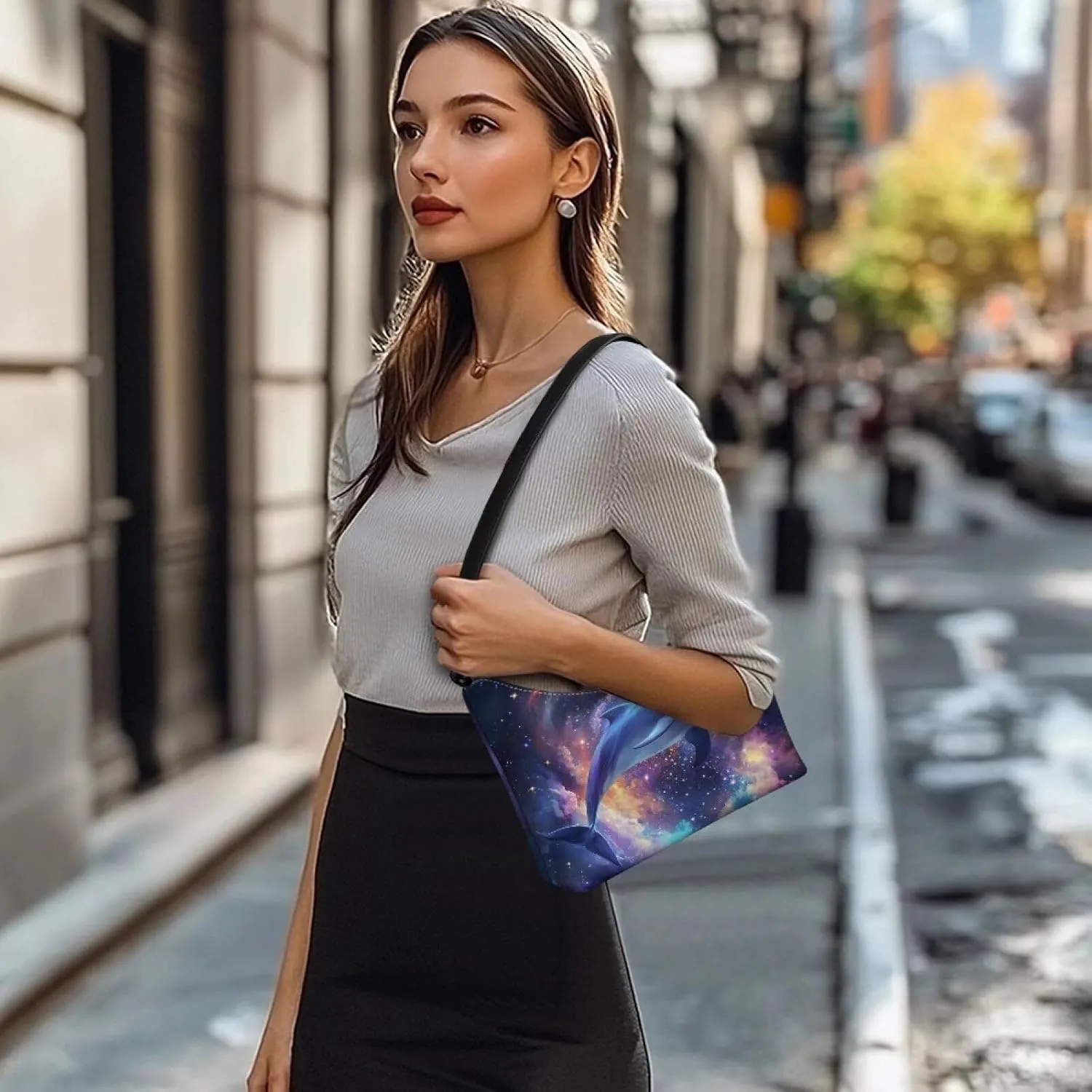 HUGS IDEA Shoulder Bag for Women Small Clutch Purse Mini Handbags PU Leather Underarm Bag