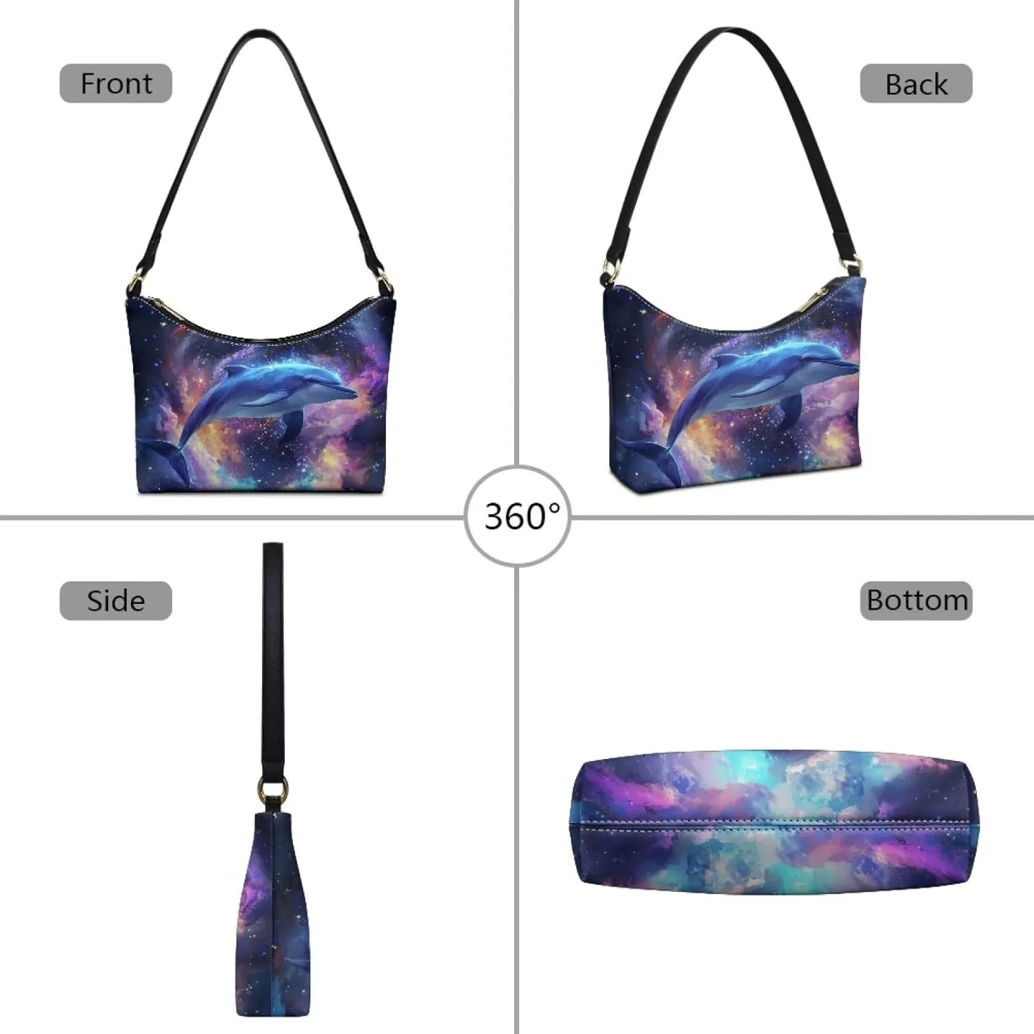 HUGS IDEA Shoulder Bag for Women Small Clutch Purse Mini Handbags PU Leather Underarm Bag
