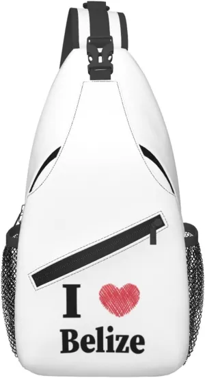 I Love Belize Crossbody Bags For Women Men Chest Backpack Gym Shoulder Bag Travel Outdoor Sports Casual Crossbody Bags
