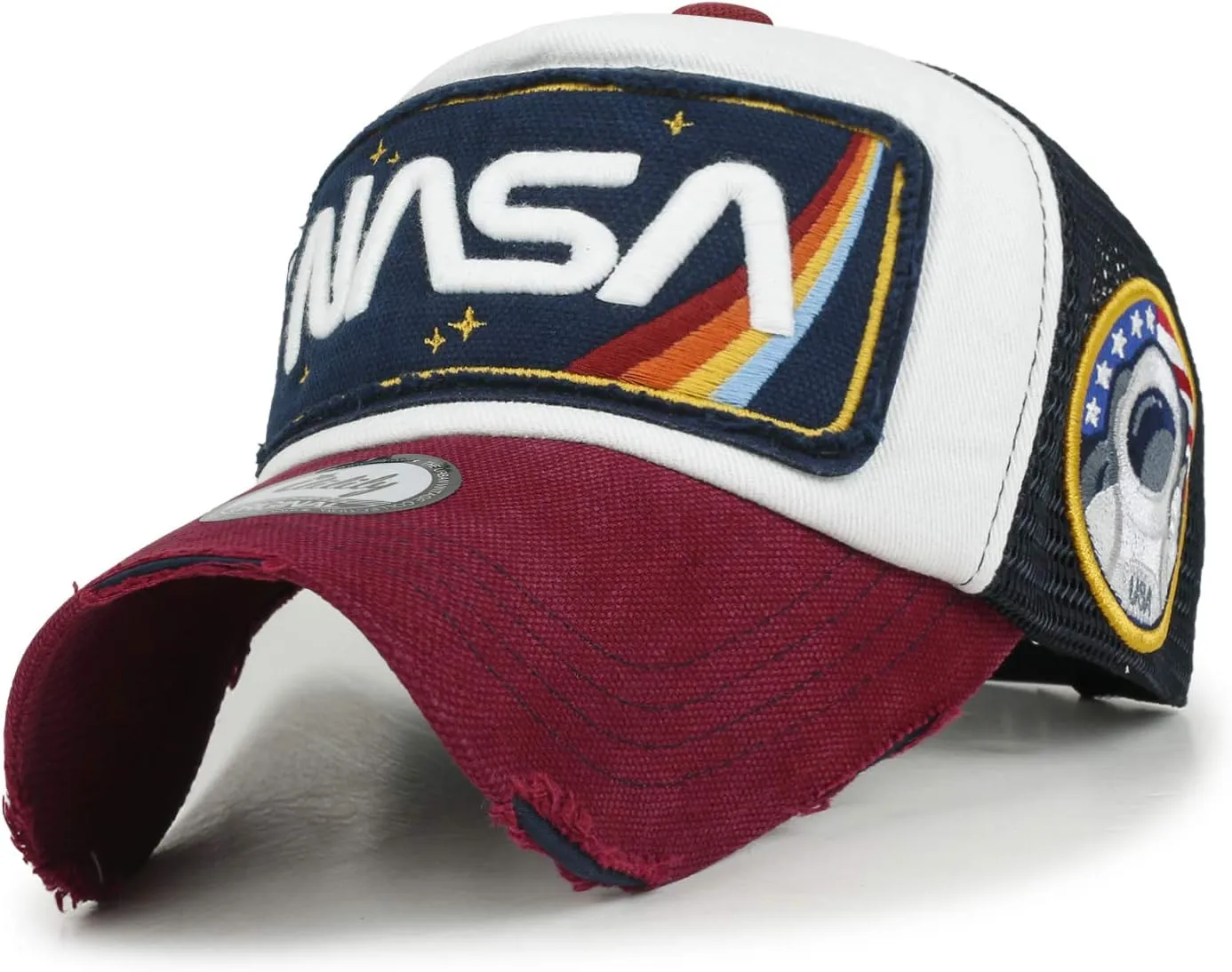 ililily Premium NASA Worm Logo Embroidery Structured Baseball Cap